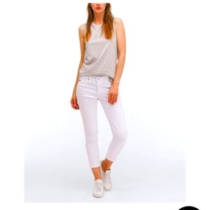 AG Adriano Goldschmed stilt crop cigarette jeans white size 8